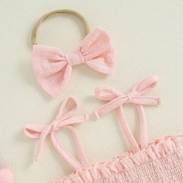 Pink Smocked Tutu Baby Romper