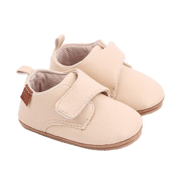 Classic Solid Velcro Baby Shoes Beige 1