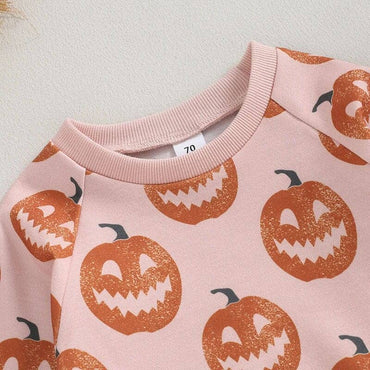 Pink Pumpkins Halloween Baby Set