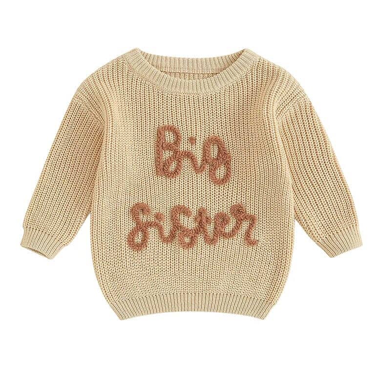 Toddler Baby Girls Knit Sweaters Big Lil Sister Jamaica