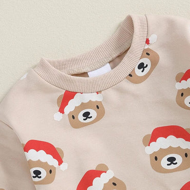 Long Sleeve Christmas Bear Baby Set