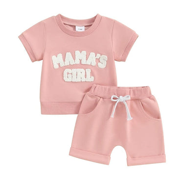 Short Sleeve Mama's Girl Baby Set Pink 3-6 M 