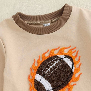 Long Sleeve Flaming Football Baby Set