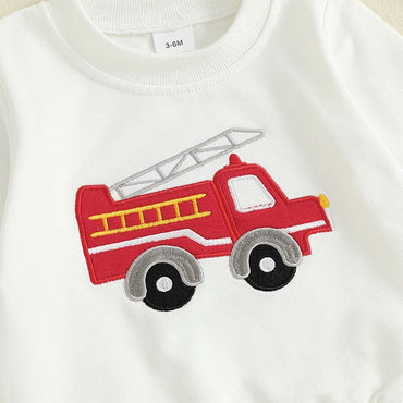 Long Sleeve Fire Truck Baby Set