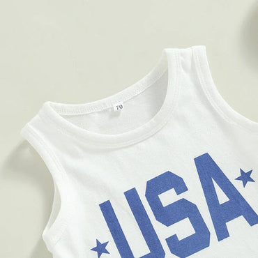 Sleeveless USA Baby Set