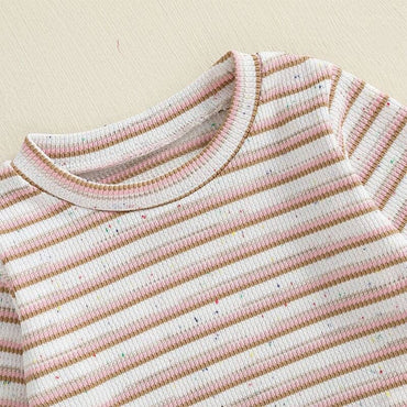 Long Sleeve Striped Pants Baby Set