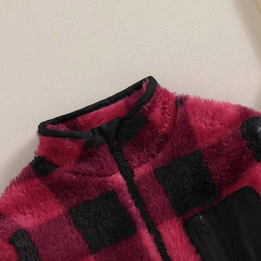 Plaid Zipper Toddler Jacket