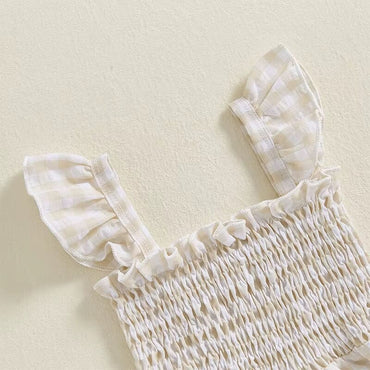 Smocked Checkered Toddler Jumpsuit