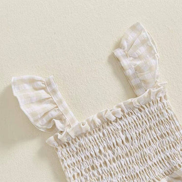 Smocked Checkered Toddler Jumpsuit