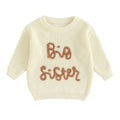 Big Sister Knitted Toddler Sweater Beige 12-18 M 