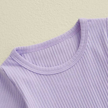 Short Sleeve Solid Ribbed Toddler Set
