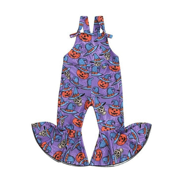 Halloween Ghost Flared Toddler Jumpsuit Purple 9-12 M