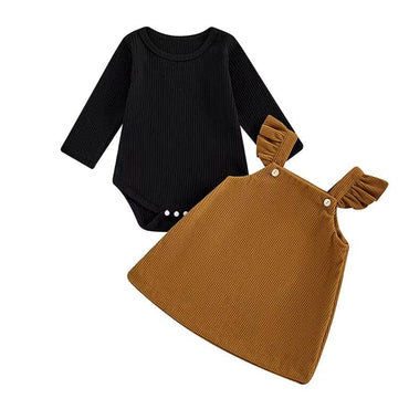 Long Sleeve Corduroy Baby Set Black 0-3 M