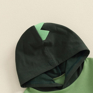 Long Sleeve Dino Hooded Toddler Set