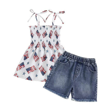 4th of July Denim Shorts Toddler Set