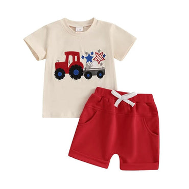 American Trucks Solid Shorts Baby Set Red 3-6 M