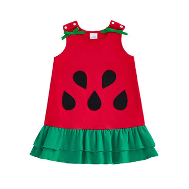 Sleeveless Watermelon Ruffled Toddler Dress