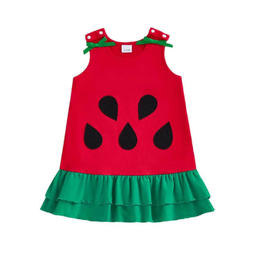 Sleeveless Watermelon Ruffled Toddler Dress