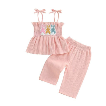 Tie-Strap Easter Toddler Set Pink 6-9 M