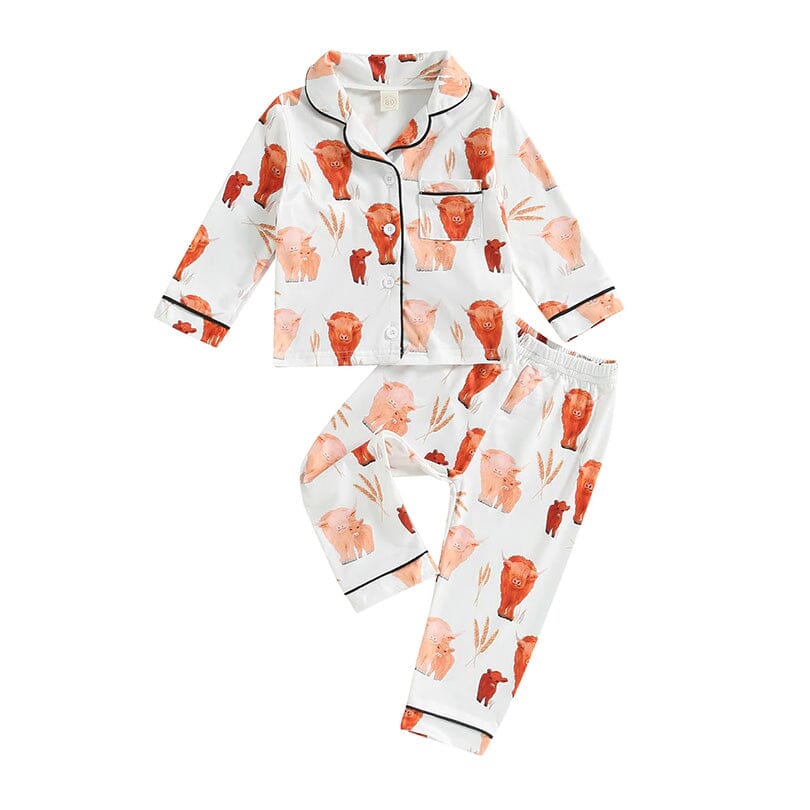 Unisex Toddler Highland Cow Pajama Set – The Trendy Toddlers