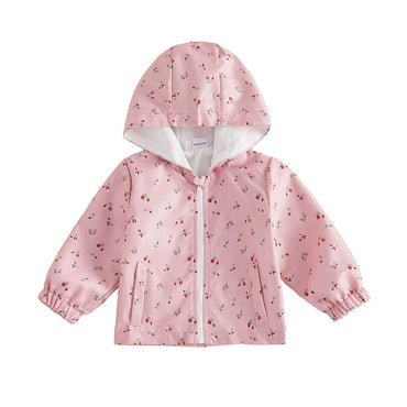 Floral Zipper Toddler Jacket Pink 9-12 M
