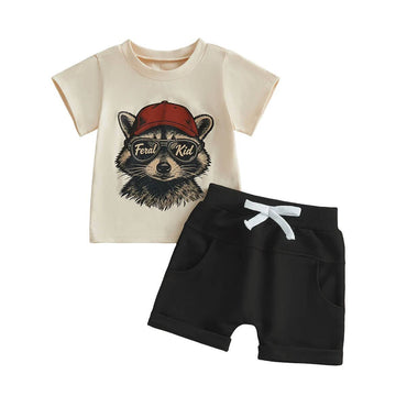 Short Sleeve Feral Kid Baby Set
