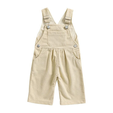 Solid Suspender Baby Jumpsuit Beige 3-6 M