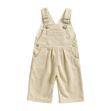 Solid Suspender Baby Jumpsuit Beige 3-6 M