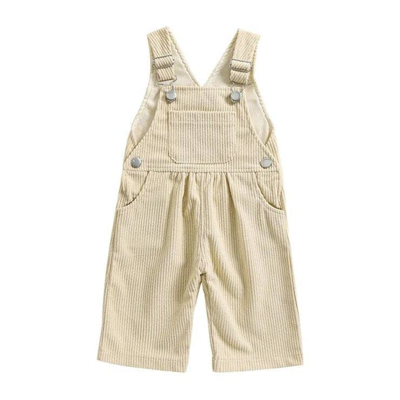 Solid Suspender Baby Jumpsuit Beige 3-6 M