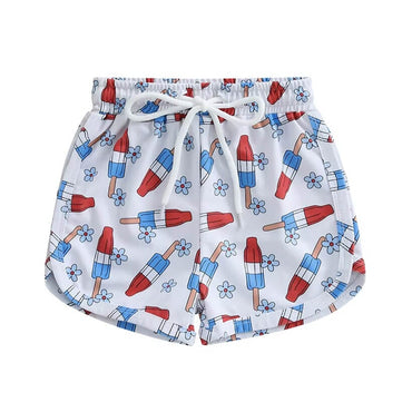 4th of July Toddler Swim Shorts White 9-12 M United States
