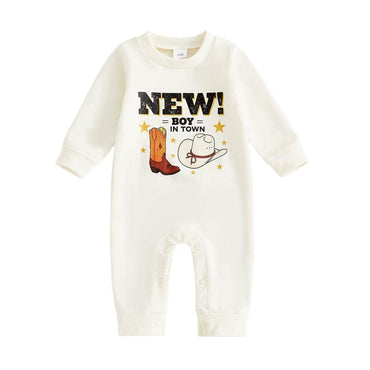 Long Sleeve New Boy In Town Baby Jumpsuit