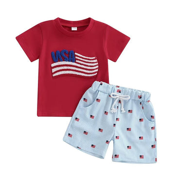 Short Sleeve USA Toddler Set