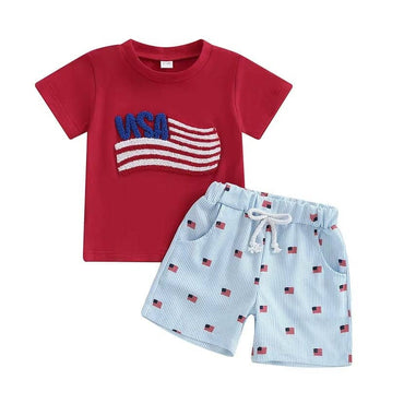 Short Sleeve USA Toddler Set