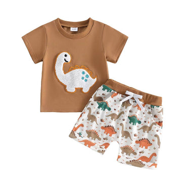 Short Sleeve Dinosaur Shorts Baby Set
