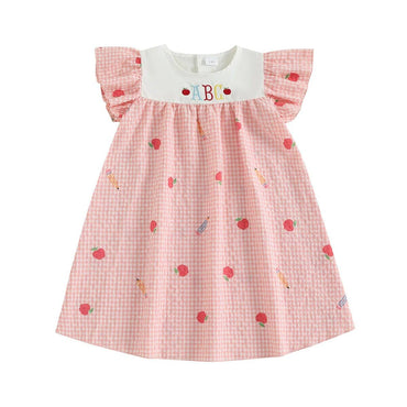 Flutter Sleeve Pink Plaid Toddler Dress