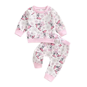 Long Sleeve Cowgirl Floral Baby Set