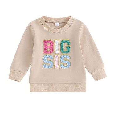 Big Sis Beige Toddler Sweatshirt 9-12 M