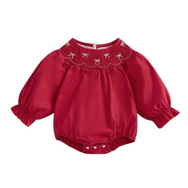 Long Sleeve Bubble Valentine's Day Romper Red 0-3 M