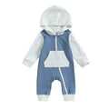 Color Block Pocket Baby Jumpsuit Blue 0-3 M 