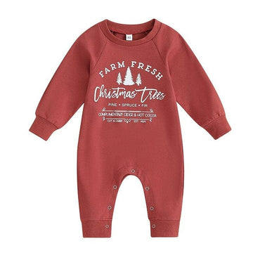 Christmas Trees Baby Jumpsuit Red 0-3 M