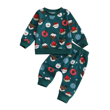 Long Sleeve Christmas Vibes Baby Set Green 3-6 M