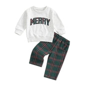 Merry Plaid Pants Toddler Set Green 12-18 M