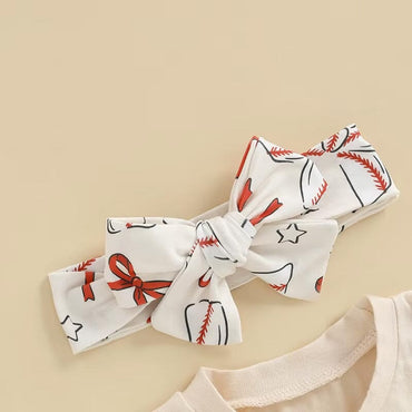 Short Sleeve Bows Flared Pants Toddler Set