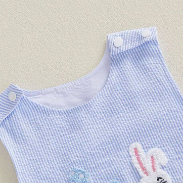Sleeveless Bunny Train Baby Jumpsuit