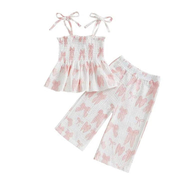 Ruffled Bows Toddler Set White 6-9 M