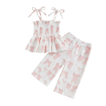 Ruffled Bows Toddler Set White 6-9 M