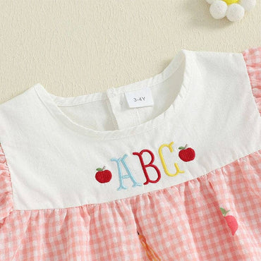 Flutter Sleeve Pink Plaid Toddler Dress
