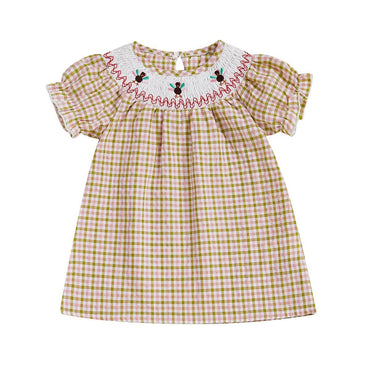 Vintage Thanksgiving Baby Dress Brown 0-3 M