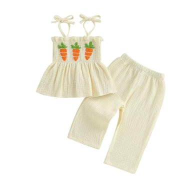 Tie-Strap Easter Toddler Set Beige 6-9 M