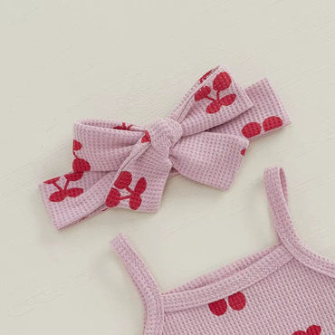 Sleeveless Cherry Baby Set